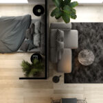 small space decor of living room and bedroom